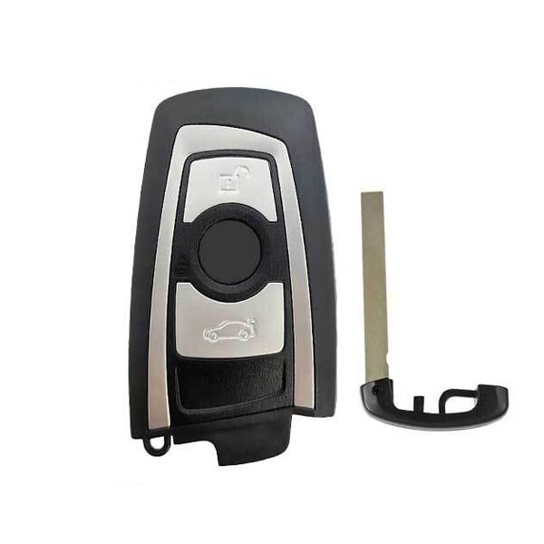 Keyless Factory KeylessFactory: 2009-2014 BMW 3 5 7 Series / 3-Button Smart Key Shell / Silver Trim - SKS-BMW-1266