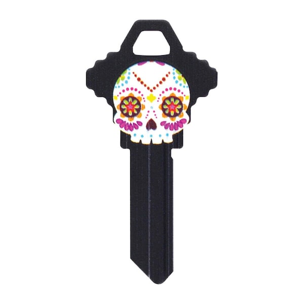 Hillman Wackey Sugar Skull House & Office Universal Key Blank with Single Sided - Case of 6 - 5005163