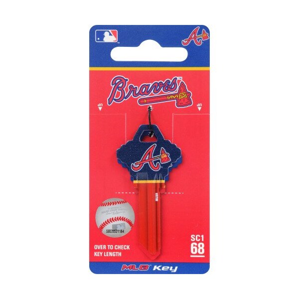 Hillman HILLMAN MLB Altanta Braves House/Office Key Blank 68 SC1 Single For Schlage Locks - 89651
