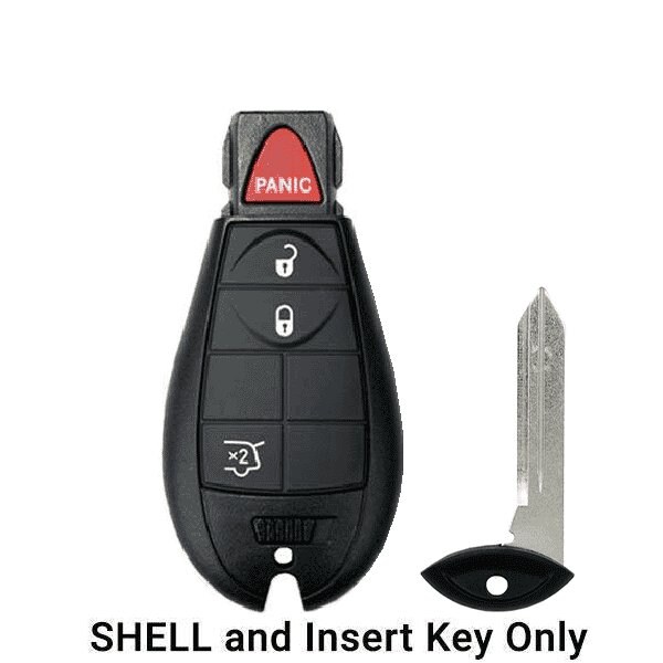 Keyless Factory KeylessFactory: Chrysler Dodge Jeep / 4-Button Fobik Key SHELL / Hatch - ORS-FBK-04