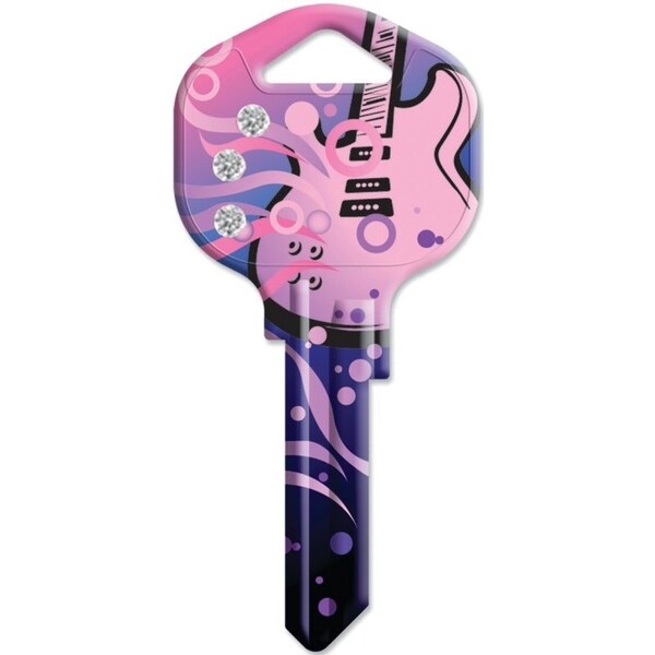 Hy-Ko Key Blank, Solid Brass, Painted, For: Kwikset KW1, Titan KW10 Keyways - 16005KW1-RKBL