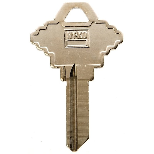 Hy-Ko Key Blank with XL Head, Brass, Nickel, For Schlage Cabinet, House Locks and Padlocks - 11005SC1XL