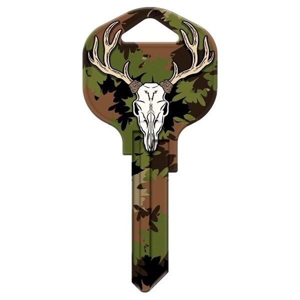 Hy-Ko Key Blank, Brass, Nickel-Plated, For: Kwikset KW1 Keyways - 15005KW1-DEER