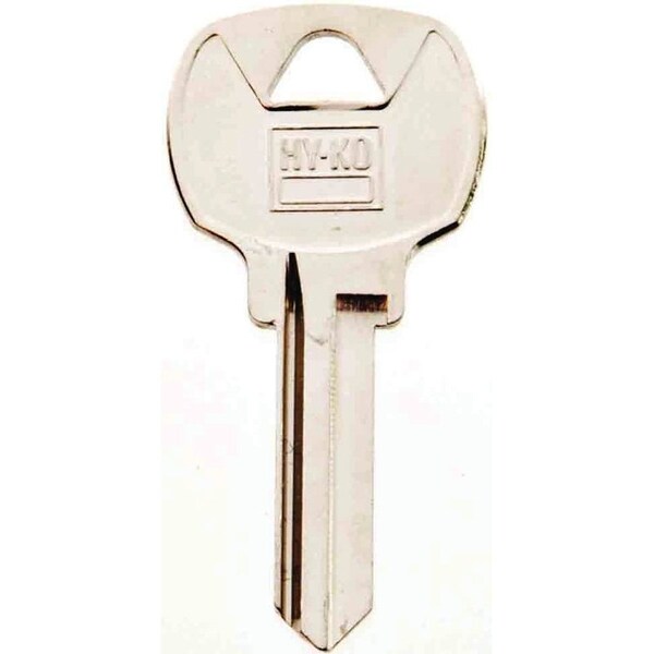 Hy-Ko Key Blank, Brass, Nickel, For: National Cabinet, House Locks and Padlocks - 11010NA6