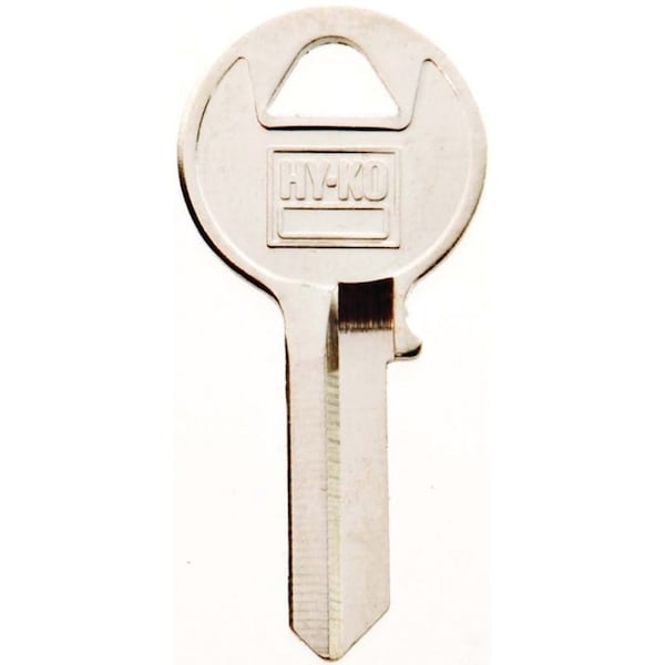 Hy-Ko Key Blank, Brass, Nickel, For: Viro Cabinet, House Locks and Padlocks - 11010VR7