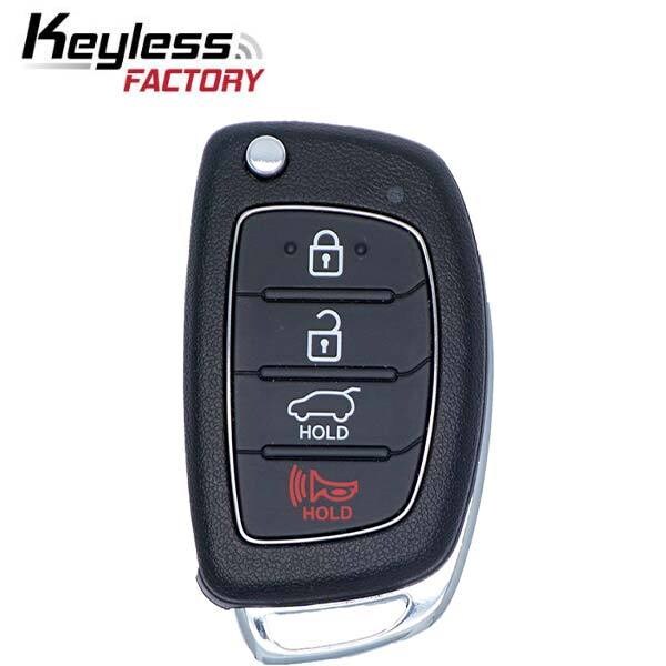 Keyless Factory Keyless Factory: 2015-2019 Hyundai Santa Fe / 4-Button Flip Key / PN: 95430-2W110 / TQ8-RKE-4F31 - RFK-HY-SNFE4