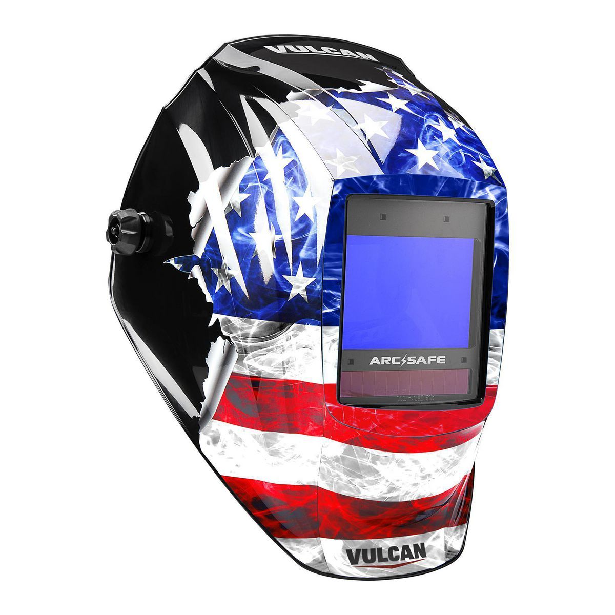 Casco de soldadura con oscurecimiento automático ARCSAFE Vulcan 10.1 pulg. cuad. con diseño de bandera estadounidense - 59784