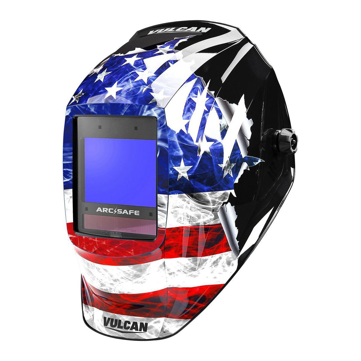 Casco de soldadura con oscurecimiento automático ARCSAFE Vulcan 10.1 pulg. cuad. con diseño de bandera estadounidense - 59784
