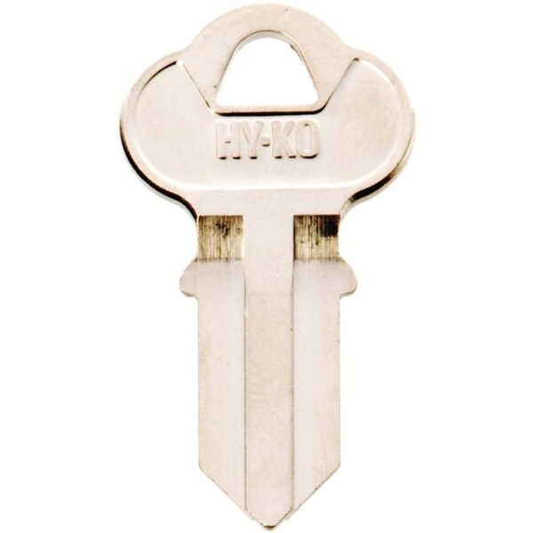 Hy-Ko Key Blank, Brass, Nickel, For: Chicago Cabinet, House Locks and Padlocks - 11010CG4