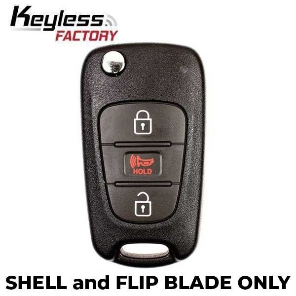 Keyless Factory 2012-2013 Kia Rio / 3-Button Flip Key SHELL KK10 HS / PN95430-1W020 TQ8-RKE-3F02 (AFTERMARKET) - FKS-KIA026