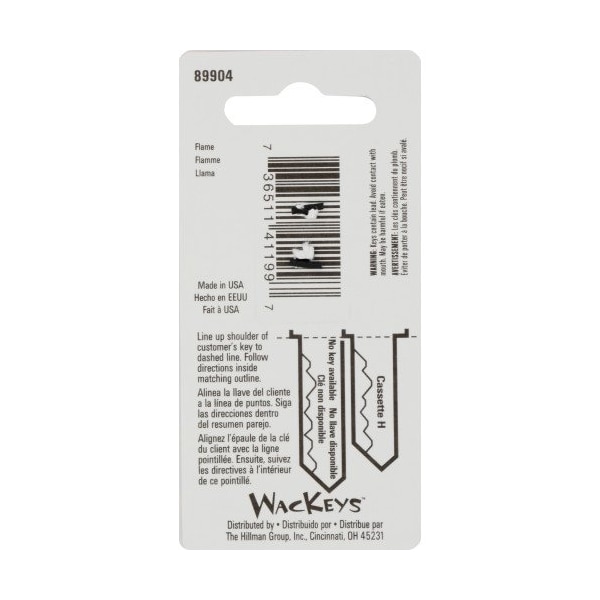 Hillman HILLMAN Wackey Flames House/Office Universal Key Blank SC1 Single - 89904