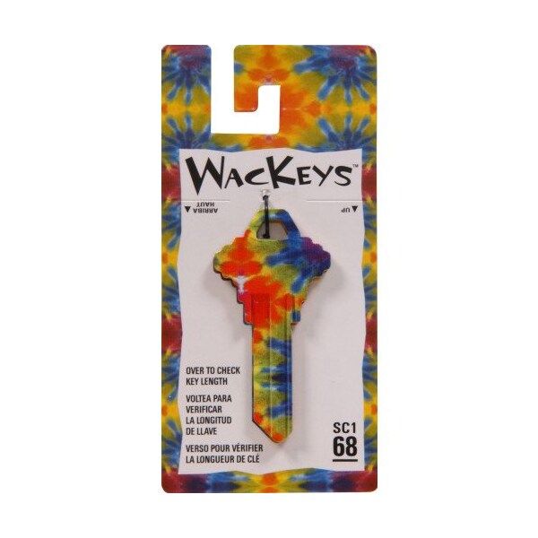Hillman HILLMAN Wackeys Tie Dyed House/Office Key Blank 68 SC1 Single For Schlage - 89905