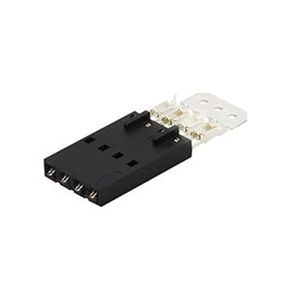 Conector de placa Molex, 8 contactos, 1 fila, macho, paso de 0.1 pulgadas, terminal de IDC, con seguro, negro - 14451808