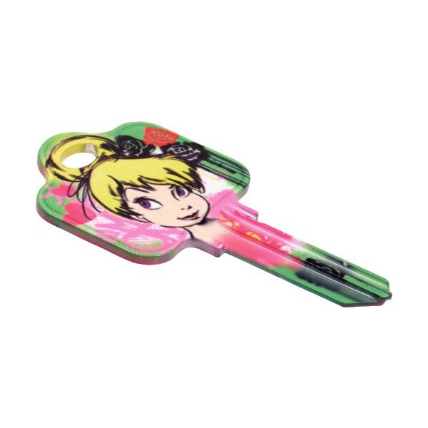Hillman HILLMAN Disney Tinkerbell Fairy with Roses House Key Blank 68 SC1 Single For Schlage Locks - 87656