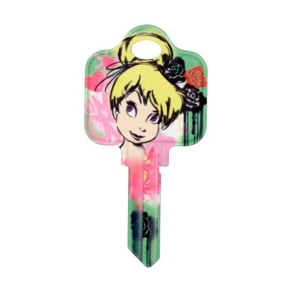 Hillman HILLMAN Disney Tinkerbell Fairy with Roses House Key Blank 68 SC1 Single For Schlage Locks - 87656