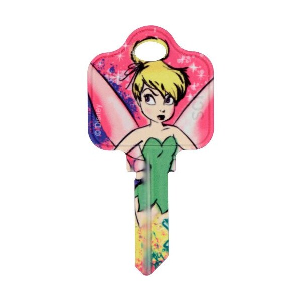 Hillman HILLMAN Disney Tinkerbell Fairy with Roses House Key Blank 68 SC1 Single For Schlage Locks - 87656