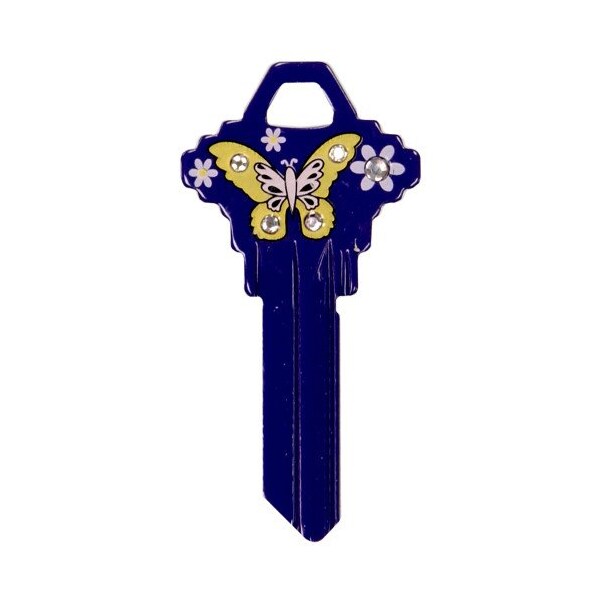 Hillman HILLMAN DIVA Butterfly & Flowers House/Office Universal Key Blank SC1 Single - 87051
