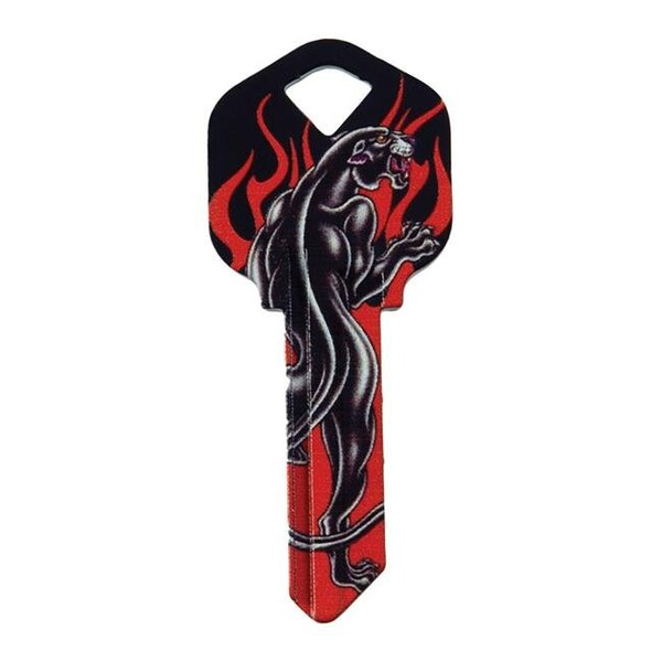 Hillman Hillman 5005189 Wackey Black Panther & Flames House & Office Blank Single Sided Universal Key - Pack of 6 - 5005189