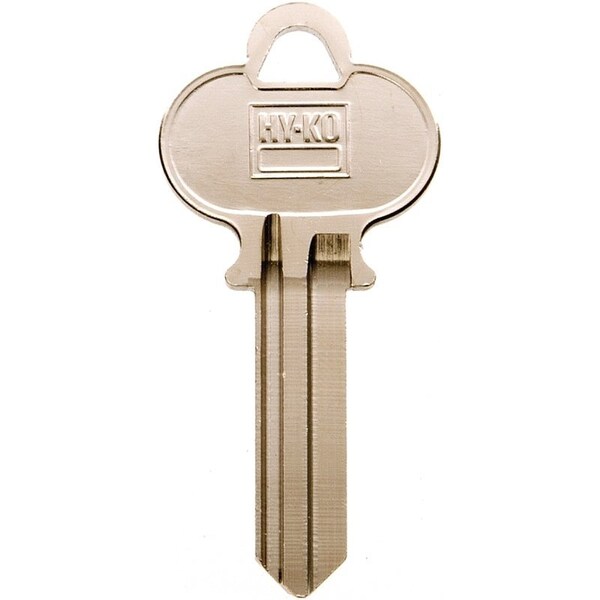Hy-Ko Key Blank, Brass, Nickel, For: Earle Cabinet, House Locks and Padlocks - 11010ER1