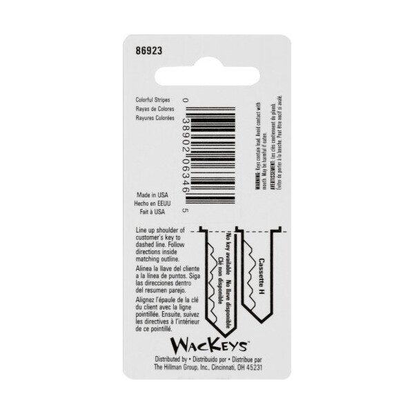 Hillman HILLMAN Wackey Stripes House/Office Universal Key Blank SC1 Single - 86923