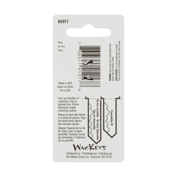 Hillman HILLMAN Wackey Rose House/Office Universal Key Blank SC1 Single - 89917