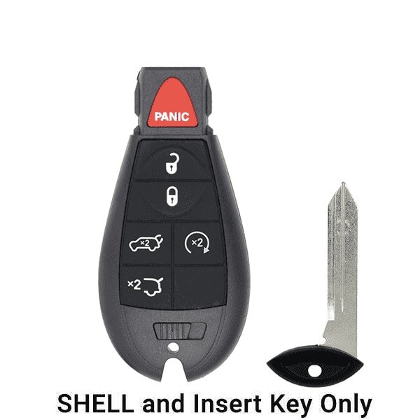 Keyless Factory KeylessFactory: Chrysler Dodge Jeep / 6-Button Fobik Key SHELL / Remote Start, Trunk & Hatch - ORS-FBK-07
