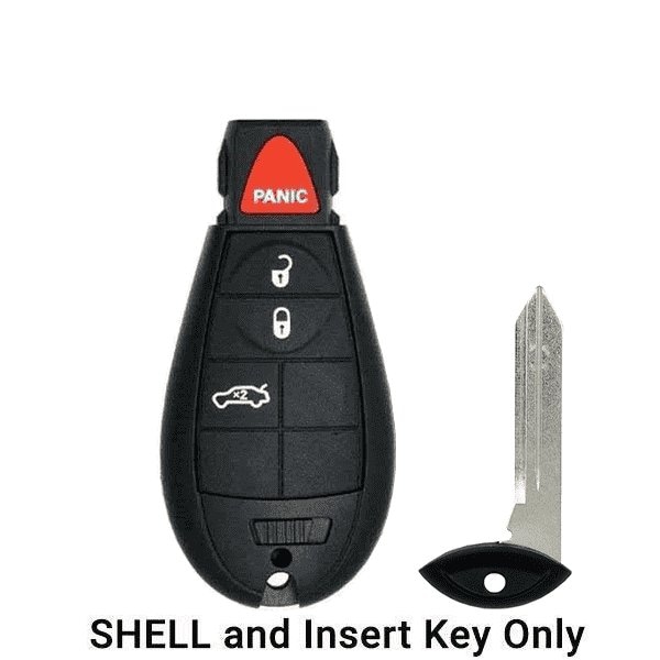 Keyless Factory KeylessFactory:  Chrysler Dodge Jeep / 4-Button Fobik Key SHELL / Trunk - ORS-FBK-02