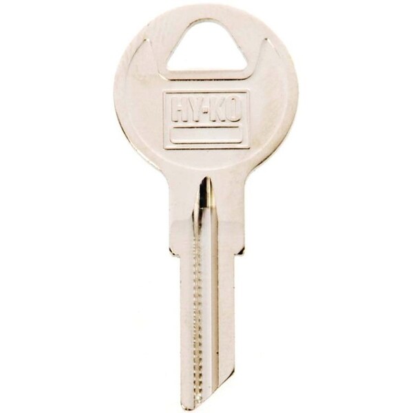 Hy-Ko Key Blank, Brass, Nickel, For: Briggs and Stratton Cabinet, House Locks and Padlocks - 11010B1