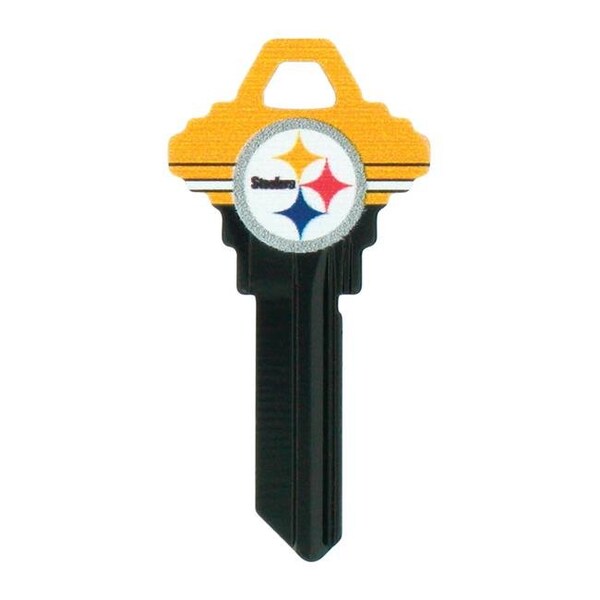 Hillman Hillman 5963434 Pittsburgh Steelers Painted Key House & Office Blank Single Sided Universal Key - Pack of 6 - 5963434