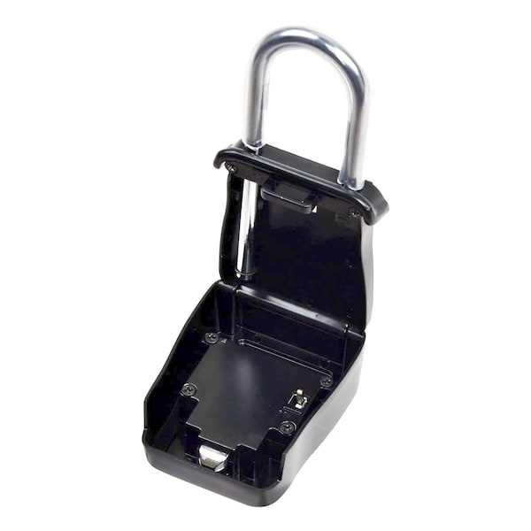 South Main Hardware Shackle Mounted Key Storage Box with Resettable Lock Combination, Black - 810142