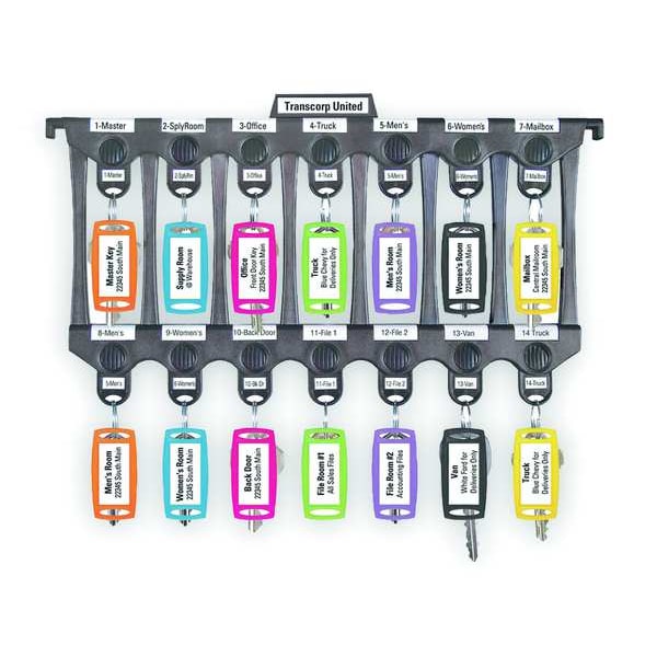 Lucky Line File-A-Key, Letter Size, Plastic, Black, 14 Key Capacity - 60800