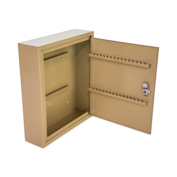 Controltek Key Lockable Key Cabinet, 60-Key, Metal, Sand, 10.63 x 3 x 12.13 - 500131
