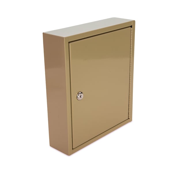Controltek Key Lockable Key Cabinet, 60-Key, Metal, Sand, 10.63 x 3 x 12.13 - 500131