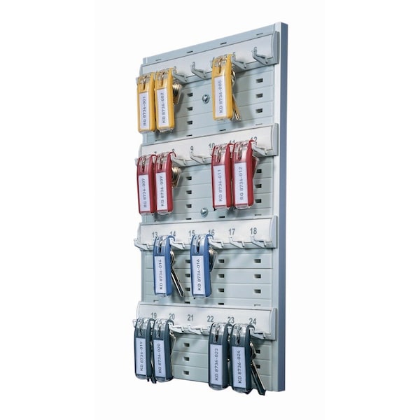 Durable Office Products Key Board, Holds 24 Key Tags, 8-13/32"x1-1/4"x14-1/4 - DBL195610