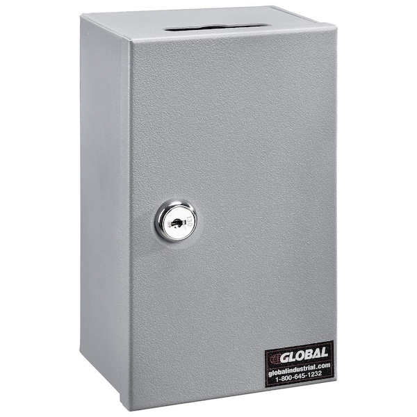 Global Industrial Drop-In Key Control Box, Keyed Alike, Gray, 4-3/8Wx3-1/4Dx7-1/4H - 493371
