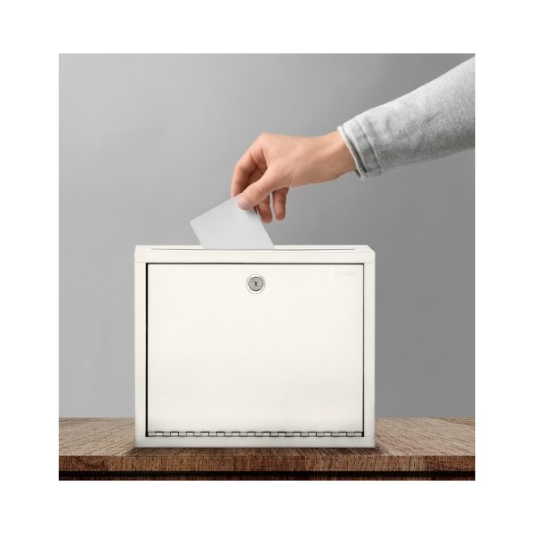Adiroffice Wall Mountable Large Steel  Drop Box, PK2 - ADI631-03-WHI-2PK