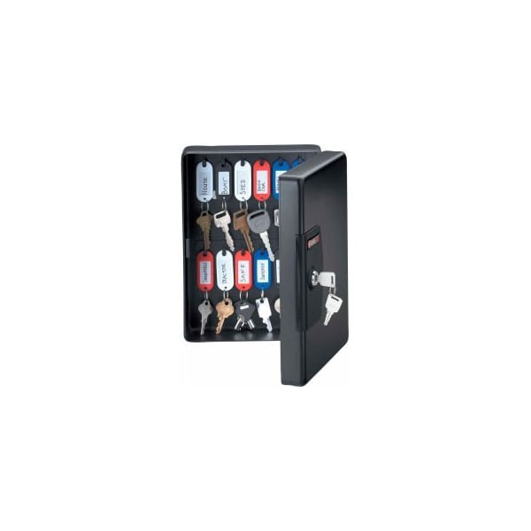Master Lock SentrySafe 25 Key Capacity, Key Box, Key Lock, 7-7/16"W x 3-7/16"D x 9-13/16"H, Black - KB25
