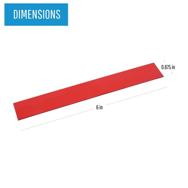 Mastervision MasterVision Magnetic Red Dry Erase Strips, 0.875"x6", Pk of 25, for Color Coding & Planning Boards, PK25 - FM2504
