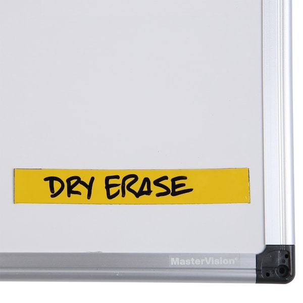 Mastervision 25 Magnetic Dry Erase Yellow Strips, .875"x6", Color Code & Calendar Boards, Writable/Erasable, PK25 - FM2503
