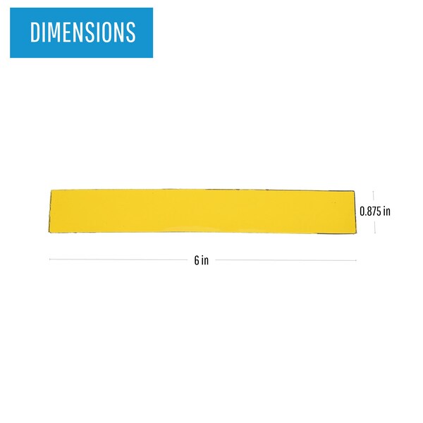 Mastervision 25 Magnetic Dry Erase Yellow Strips, .875"x6", Color Code & Calendar Boards, Writable/Erasable, PK25 - FM2503