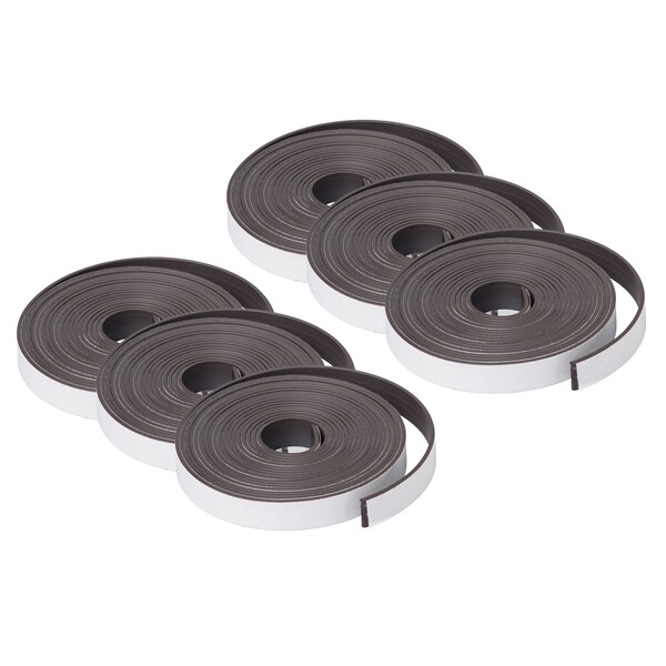 Dowling Magnets Adhesive Magnet Strip Roll, 0.5" x 10ft, PK6 - 735003