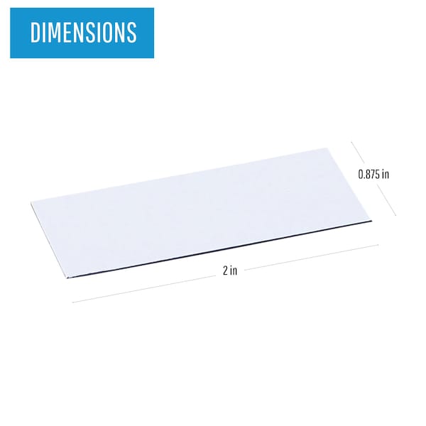 Mastervision Magnetic Tape Strips, 7/8"x2", White, PK25 - FM2418