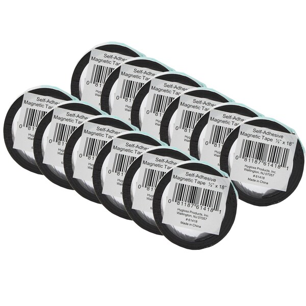 Hygloss Products Magnetic Tape, 0.5in x 18in, 24PK - 61418