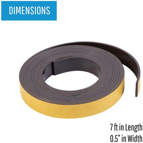 Mastervision MasterVision Flexible Adhesive Magnetic Strip Tape Roll, 0.5" x 7' - FM2319