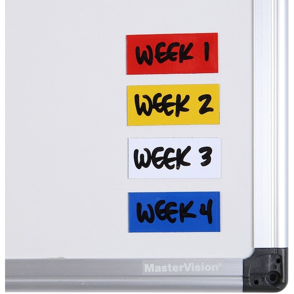 Mastervision Magnetic Tape Strips, 7/8"x2", Yellow, PK25 - FM2403