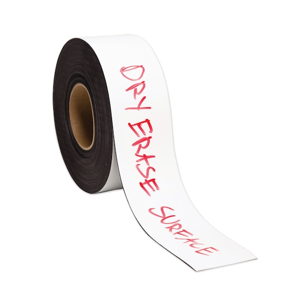 U Brands Dry Erase Magnetic Tape Roll, 3" x 50 ft, White - 5152U00-02