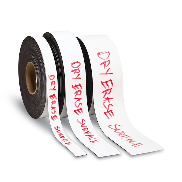U Brands Dry Erase Magnetic Tape Roll, 3" x 50 ft, White - 5152U00-02