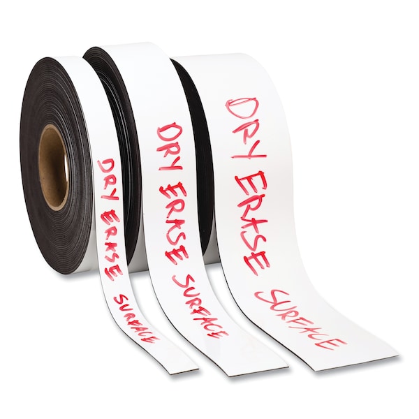 U Brands Dry Erase Magnetic Tape Roll, 2" x 50 ft, White - 5151U00-03