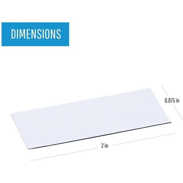 Mastervision Magnetic Dry Erase Strips, 7/8"x2", 25/PK, White 20PK - BVCFM2418