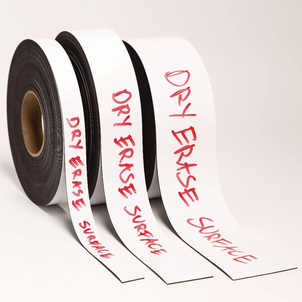 U Brands Dry Erase Magnetic Tape Roll, 1 x 50 ft, White, 1/Roll - 5148U00-06